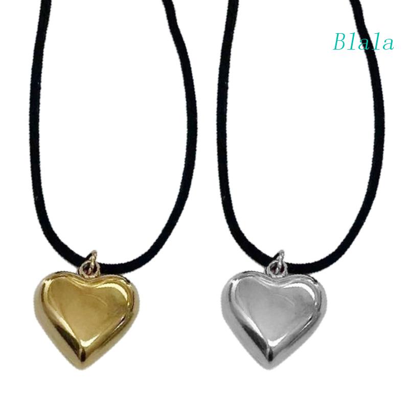 Vòng Cổ Choker Dây Nhung Đen Thắt Nút Hình Trái Tim To Thanh Lịch Có Thể Điều Chỉnh Cho Nữ