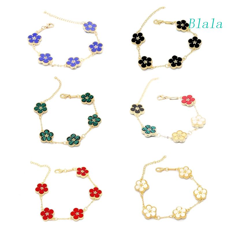 Vòng Tay Dây Xích Hai Mặt Hình Hoa Mận Thời Trang Cho Nữ