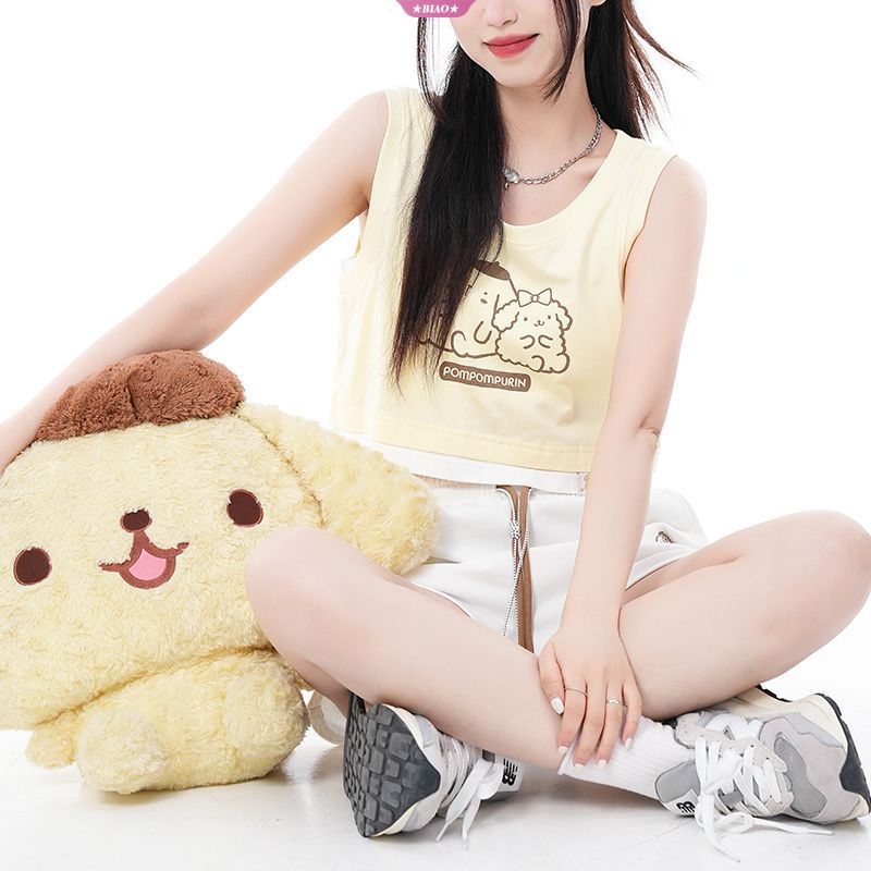 Áo Hai Dây In Hoạt Hình Cinnamoroll Kuromi Melody Y2K Dễ Thương Thời Trang Mùa Hè Cho Bạn Gái