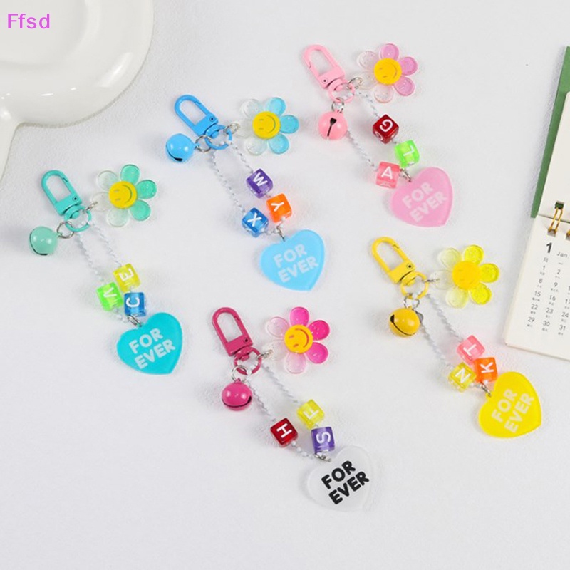 {Ffsd} Ins Móc Chìa Khóa / Ba Lô / Đồ Chơi Trang Trí Hình Hoa Hướng Dương Cười Mặt Cười Dễ Thương Sáng Tạo Thích Hợp