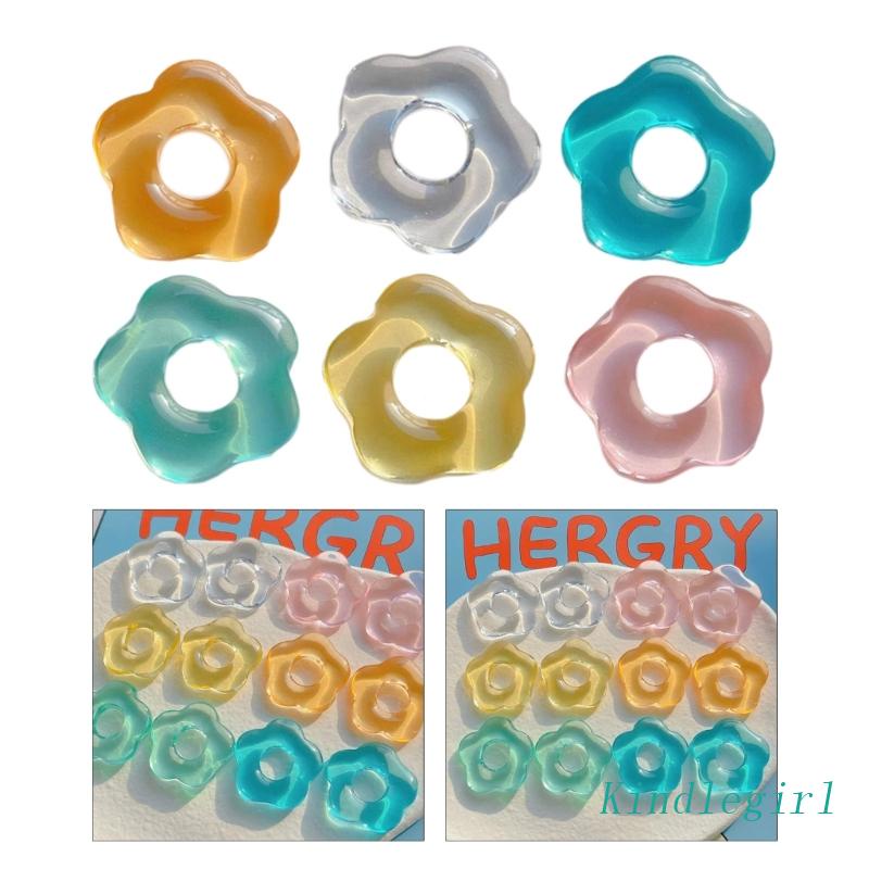 Hạt Xâu Làm Trang Sức Hình Hoa Rỗng 6 Màu 25x25mm