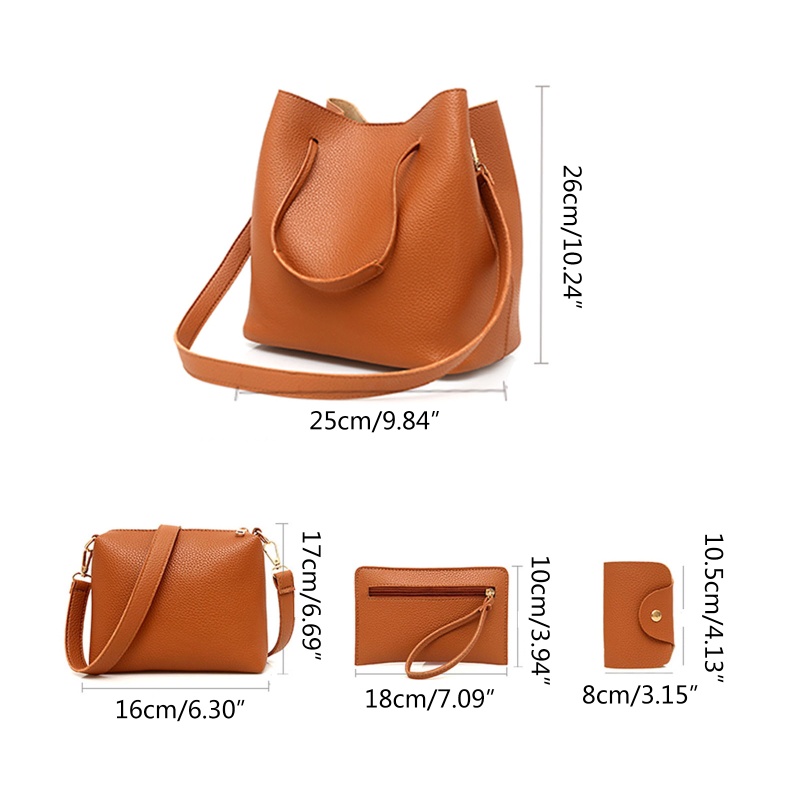 Set 4 Túi Ví Da Thời Trang Cho Nữ