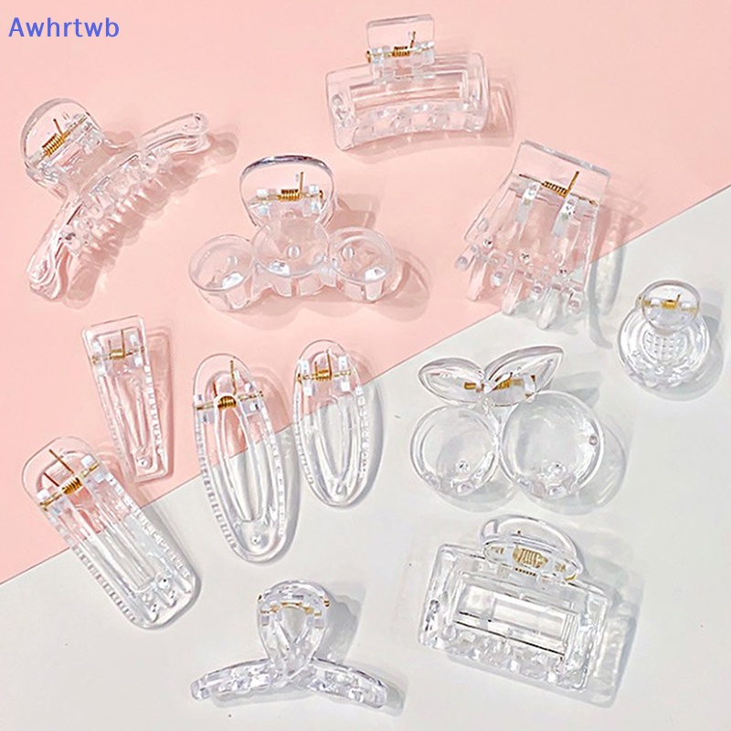 Set 10 Kẹp Tóc Càng Cua Họa Tiết Hình Học Bằng Nhựa Trong Suốt Thời Trang Cho Nữ Mới