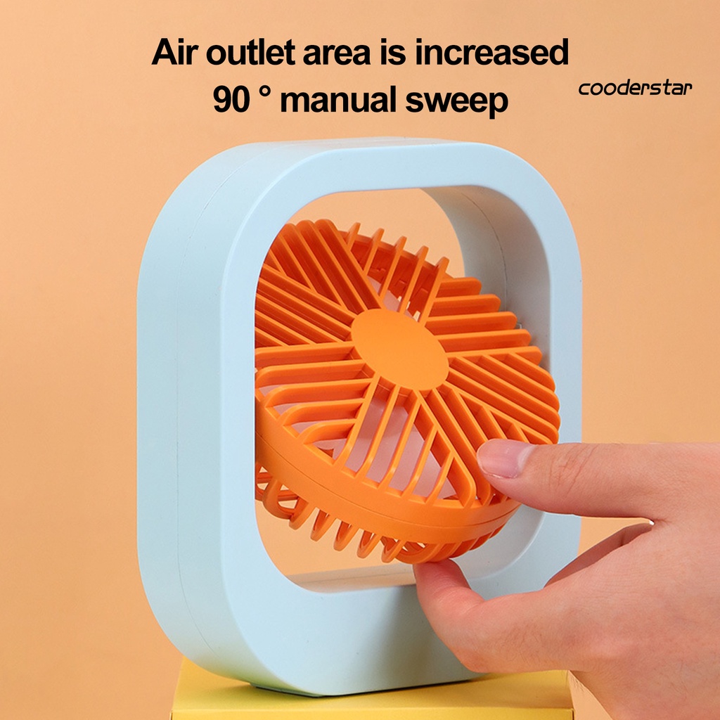 Quạt Để Bàn 2 Cánh Cỡ Nhỏ Siêu Êm Sạc USB Có Thể Điều Chỉnh