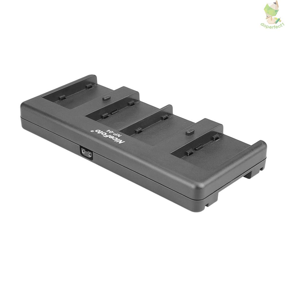 Bộ Chuyển Đổi Pin NiceFoto NP-04 NP-F 4 Rãnh Cho Pin NP-F970 / F750 / F550 LED Vid Came-6.7