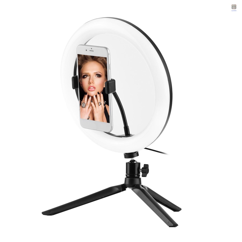 Andoer Bộ Dụng Cụ Trực Tuyến Với Giá Đỡ Ba Chân Đầu Bi 10inch Và Đèn LED Mini Kèm Giá Đỡ Điện Thoại