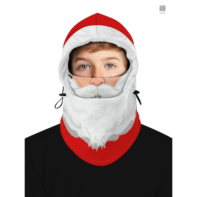 Khẩu Trang Giữ Ấm In Họa Tiết Giáng Sinh Bằng Lông Cừu Có Thể Điều Chỉnh Cho Người Lớn Và Trẻ Em