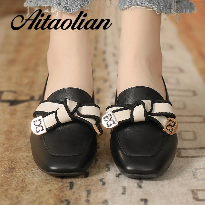 Giày Cao Gót 5.5cm Da Mềm Mũi Vuông Phong Cách retro Cho Nữ