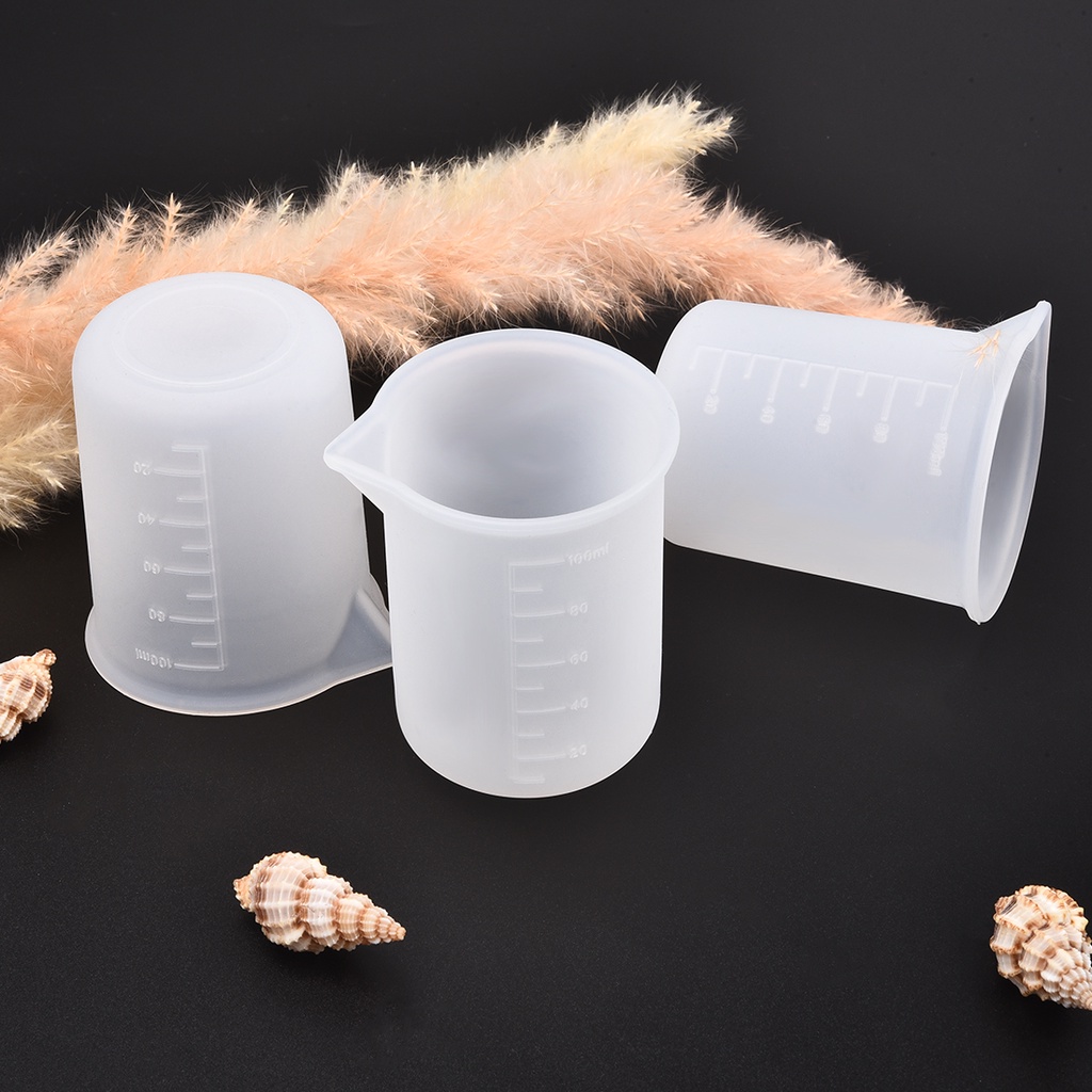 100/250ml Silicone đo Cup rõ ràng với quy mô lớp thực phẩm tách Cup DIY Epoxy Trang sức Making Tool