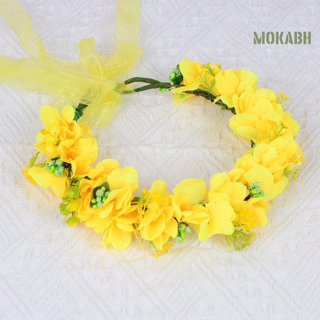 Vòng Hoa Cài Tóc Co Giãn Phong Cách Đồng Quê