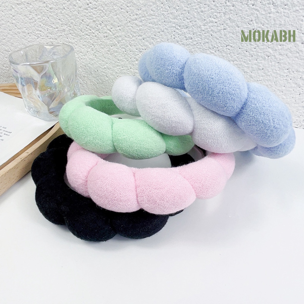 Băng Đô Cài Tóc Dày Co Giãn Chống Trượt Màu Trơn Dành Cho Nữ