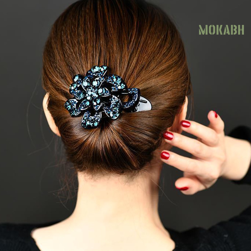 Kẹp Tóc Đính Đá Chống Trượt Bằng Chất Liệu Acrylic Thời Trang Dành Cho Nữ