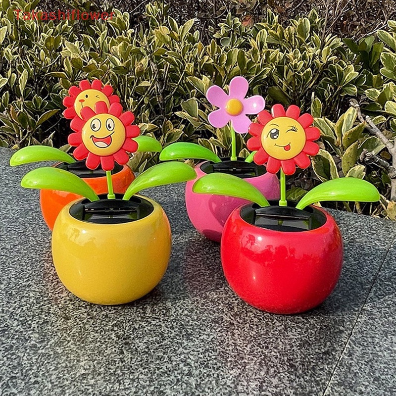 (Takashiflower) Chậu Hoa Bướm Lắc Tự Động Trang Trí Nội Thất Xe Hơi