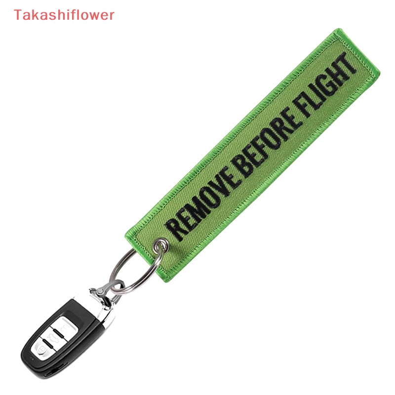 (Takashiflower) Móc Khóa Thêu Chữ Remove Before Flight Màu Đỏ Dùng Làm Quà Tặng