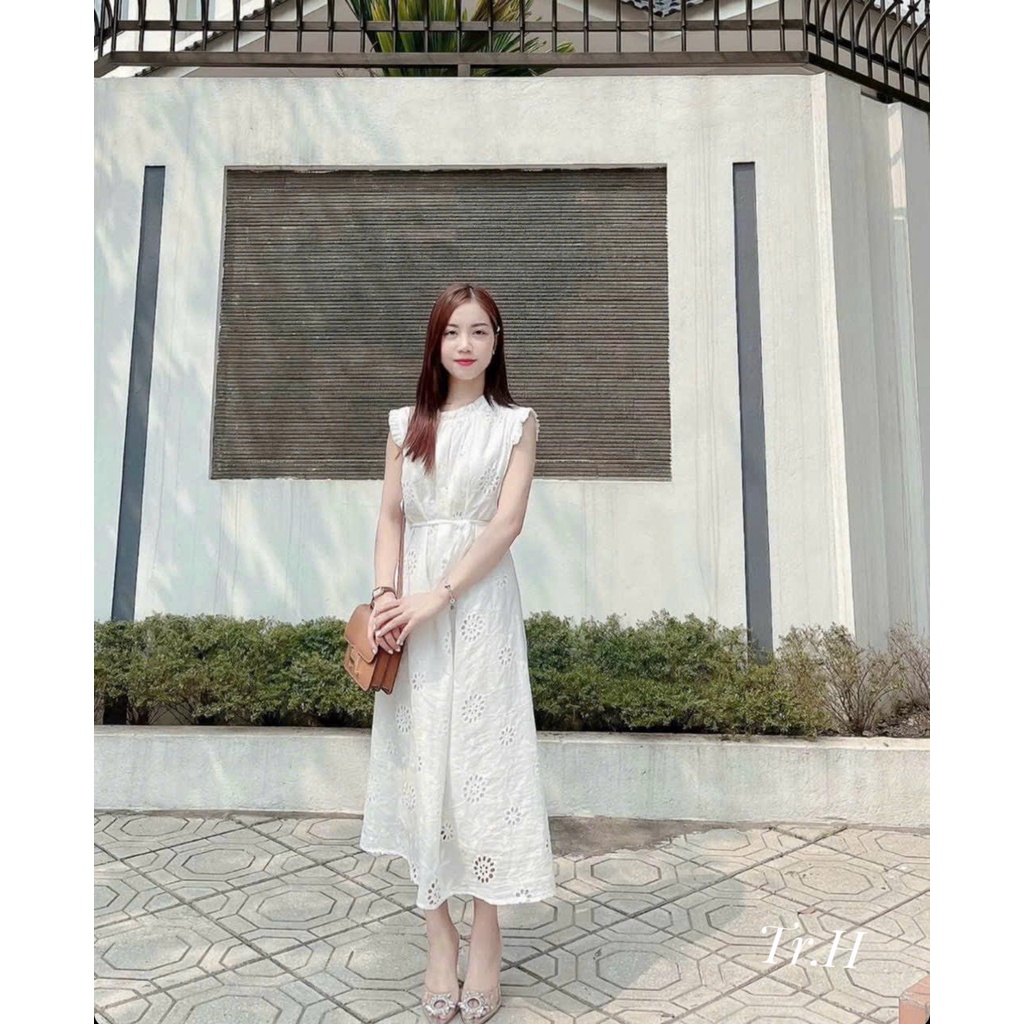 Đầm Thô Trắng Thêu F.r.e.d.y
