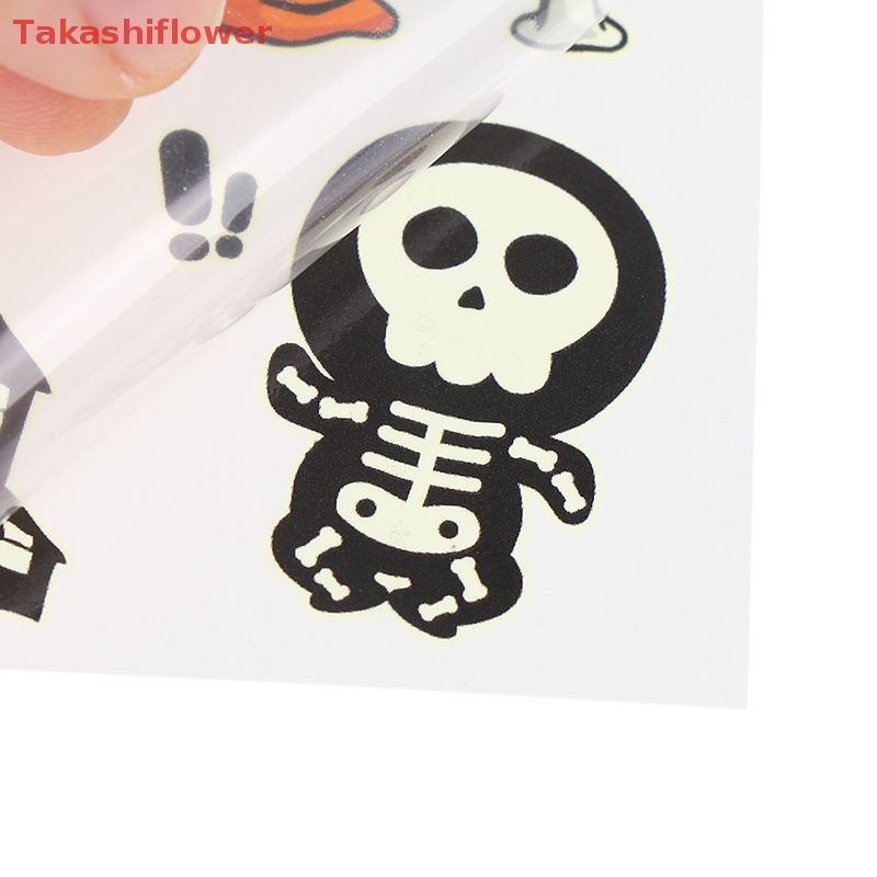 Hình Xăm Dán Tạm Thời Họa Tiết Halloween Phát Sáng Độc Đáo