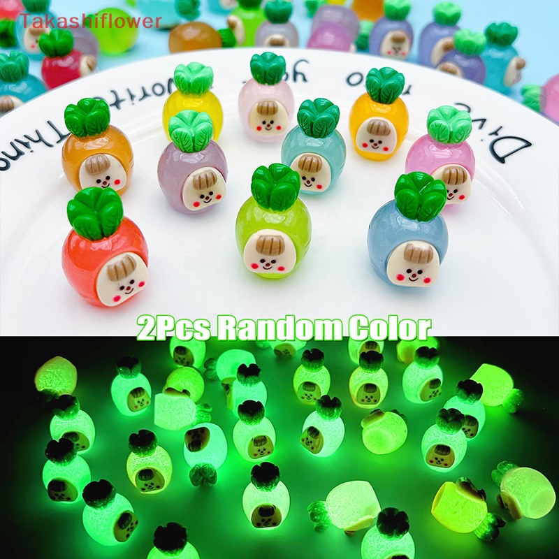 Bộ 2 Cà Rốt Hoạt Hình Mini Phát Sáng Dùng Trang Trí Tiểu Cảnh