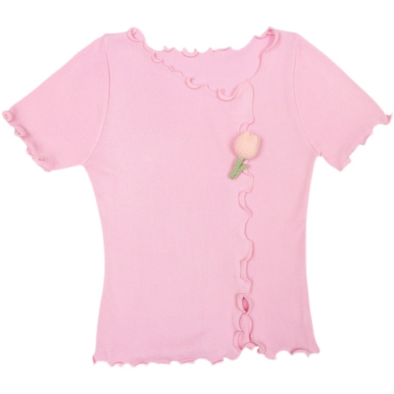 Nzn Áo Thun Ba Chiều Tay Ngắn Cổ Tròn Mỏng Màu Trơn Ngọt Ngào Cho Nữ