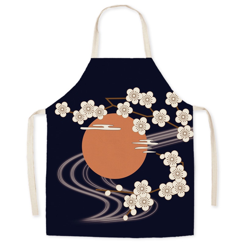 FUJIFILM Tạp Dề Nấu Ăn Không Tay Bằng Vải Lanh Ukiyo-e Phong Cách Nhật Bản