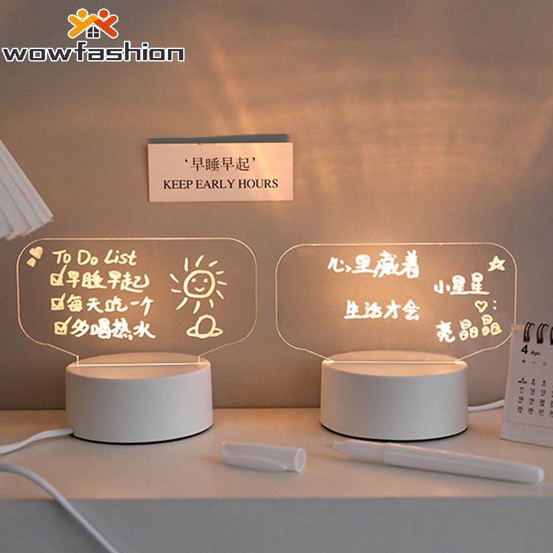 Đèn để bàn 2 trong 1 bằng acrylic có cổng usb tiện lợi