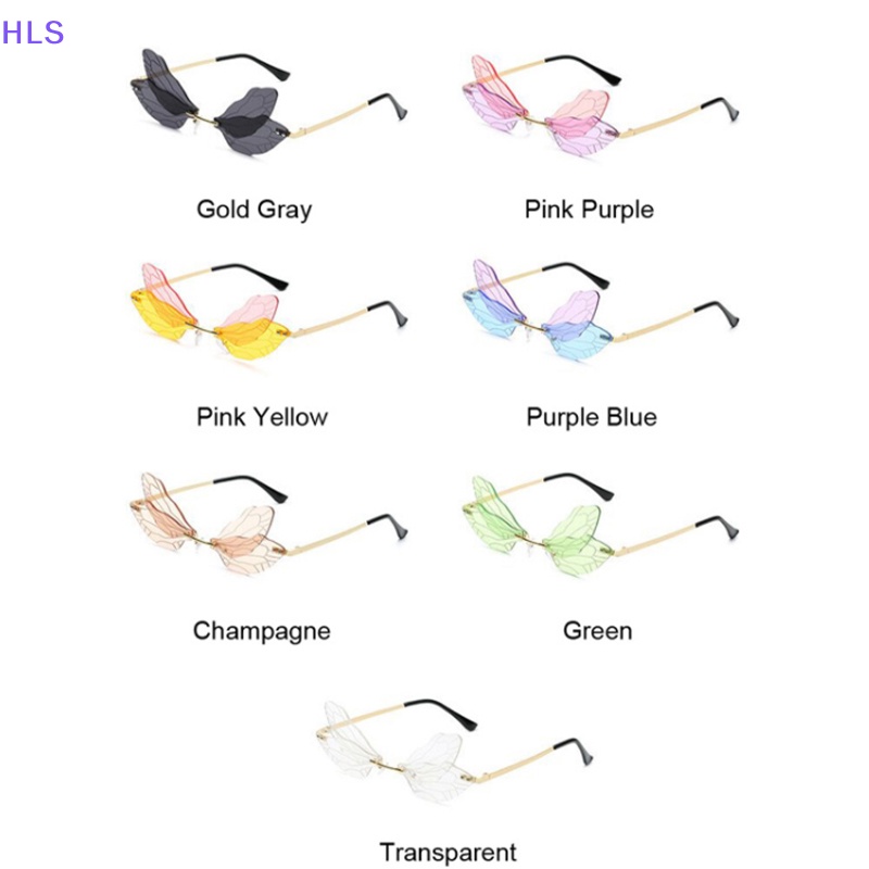1 Kính Mát Không Vành Hình Chuồn Chuồn Nhiều Màu Sắc Thời Trang Cho Nữ