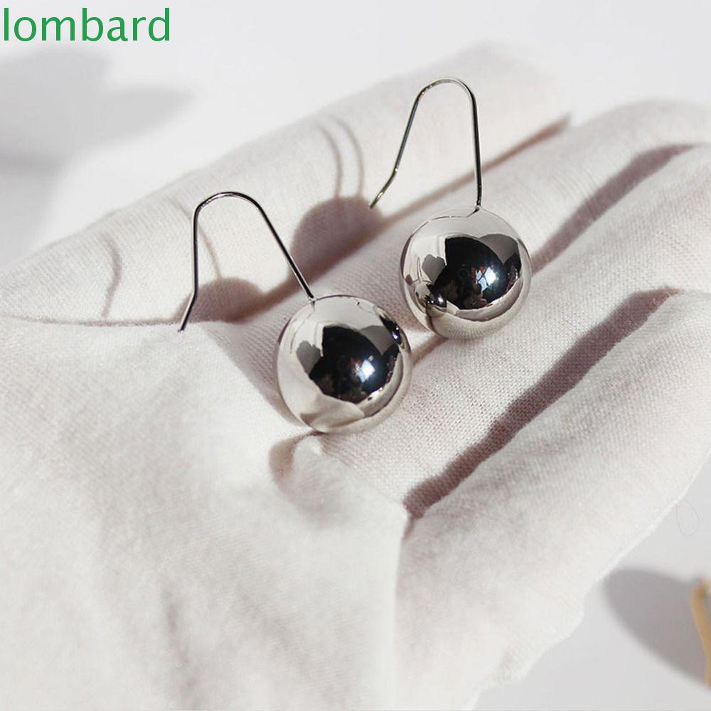 Bông Tai Hợp Kim Dáng Dài Đính Quả Cầu Phong Cách Hàn Quốc Thời Trang Cho Nữ