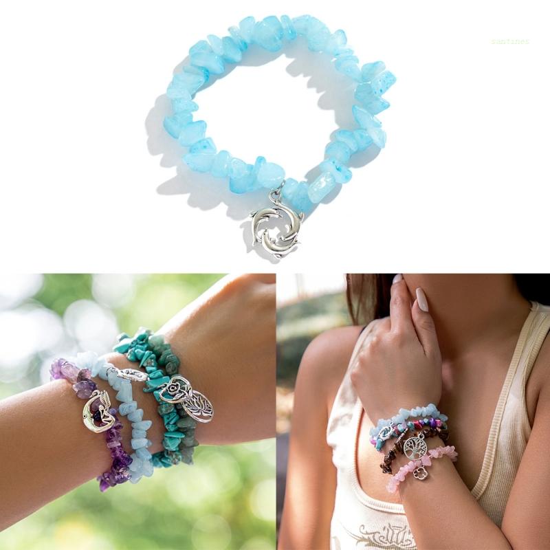 Vòng Tay Chuỗi Hạt Đá Mắt Hổ Tự Nhiên 10 Màu Sắc Thời Trang Cho Nam Và Nữ