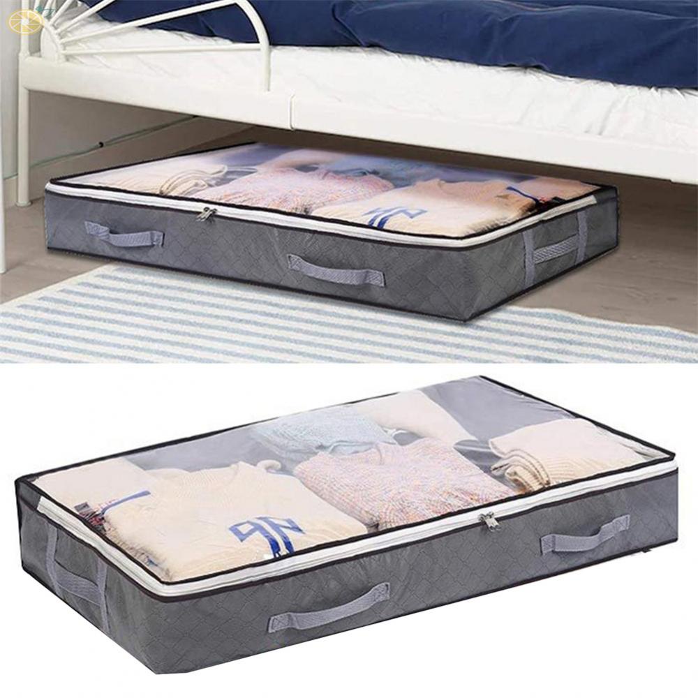 【VARSTR】Large Clothes/Quilt Blanket Bag Fabric Home Organizer Underbed Storage Container