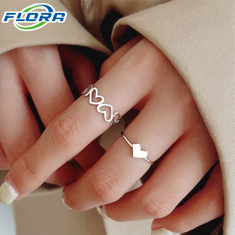 Nhẫn trái tim có thể điều chỉnh kích cỡ thời trang