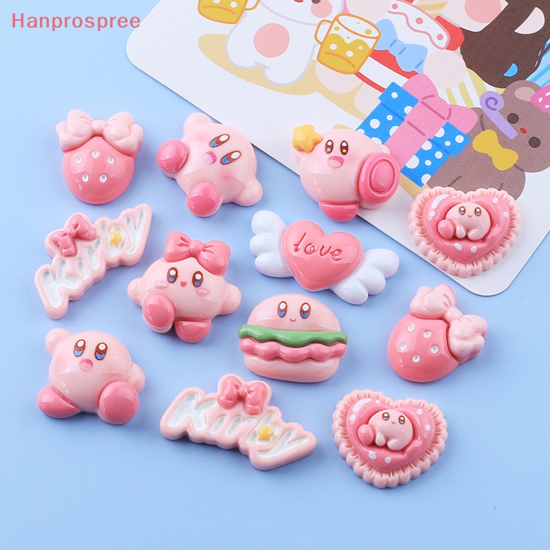 Bộ 5 Kẹp Tóc Hình Ngôi Sao Kirby Hoạt Hình Bằng Nhựa Resin Dễ Thương DIY