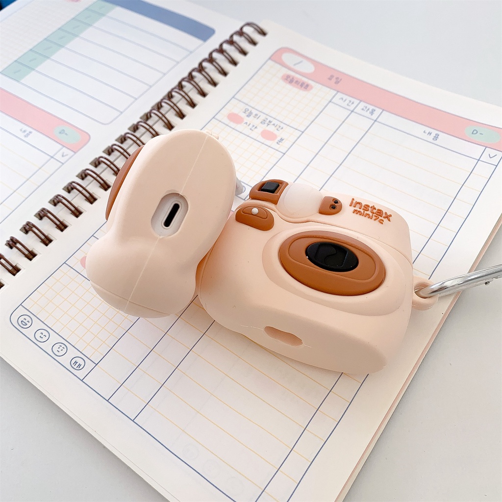 Vỏ Bảo Vệ Hộp Sạc Tai Nghe bluetooth Không Dây Airpods pro 1 / 2 / 3 pro2 Bằng Silicon Mềm Hình Máy Ảnh Polaroid Hoạt Hình 3D