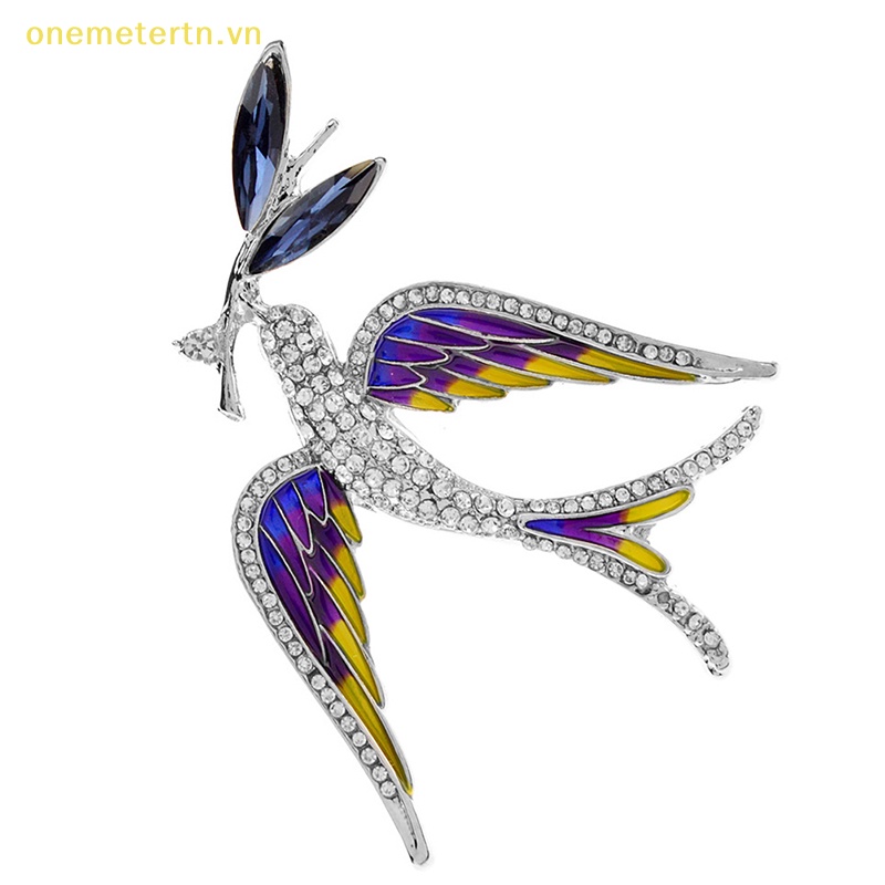 Ghim Cài Áo Hình Chim Én Bay Đính Đá Thời Trang Cho Nữ