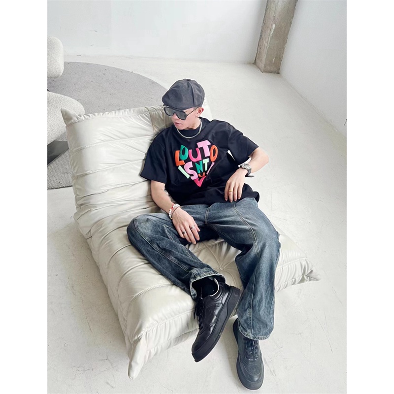 L &amp; V - Áo Thun Brenda Heavy Industry Tay Ngắn In Dòng Chữ High Street Mùa Xuân Hè Nhiều Màu Sắc Thời Trang Cho Cả Nam Và Nữ