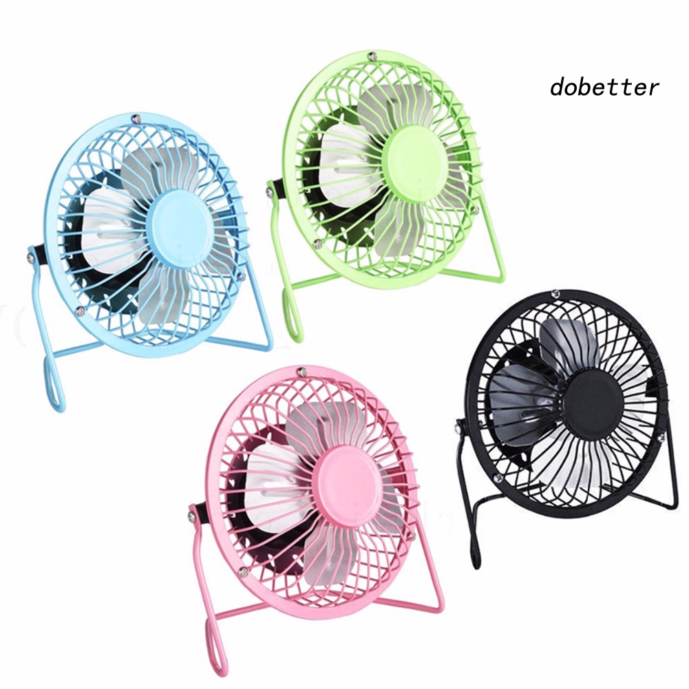 Quạt Làm Mát Để Bàn 4 inch Bằng Kim Loại Không Ồn Nhỏ Gọn Có Cổng Sạc USB Cho Nhà Ở / Văn Phòng