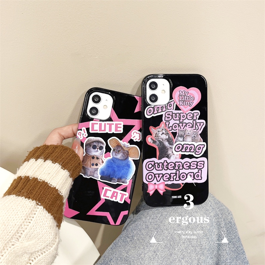 Ốp Điện Thoại TPU Mềm Bóng In Hình Mèo Cho IPhone 14 13 12 11 Pro Max SE2020 X XR Xs Max 7 8 6 6s Plus
