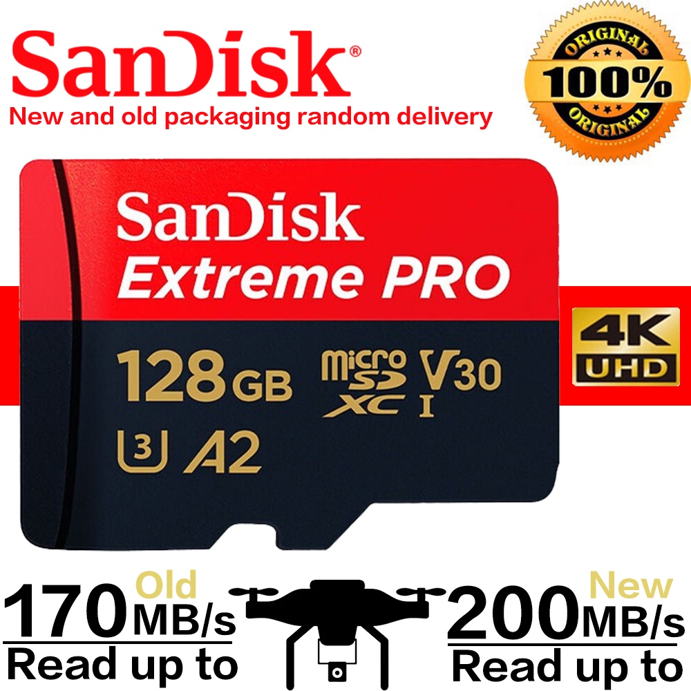 DJI Thẻ Nhớ Micro SD SDXC UHS-I 128GB 256GB 64GB U3 V30 TF Hiệu SanDisk