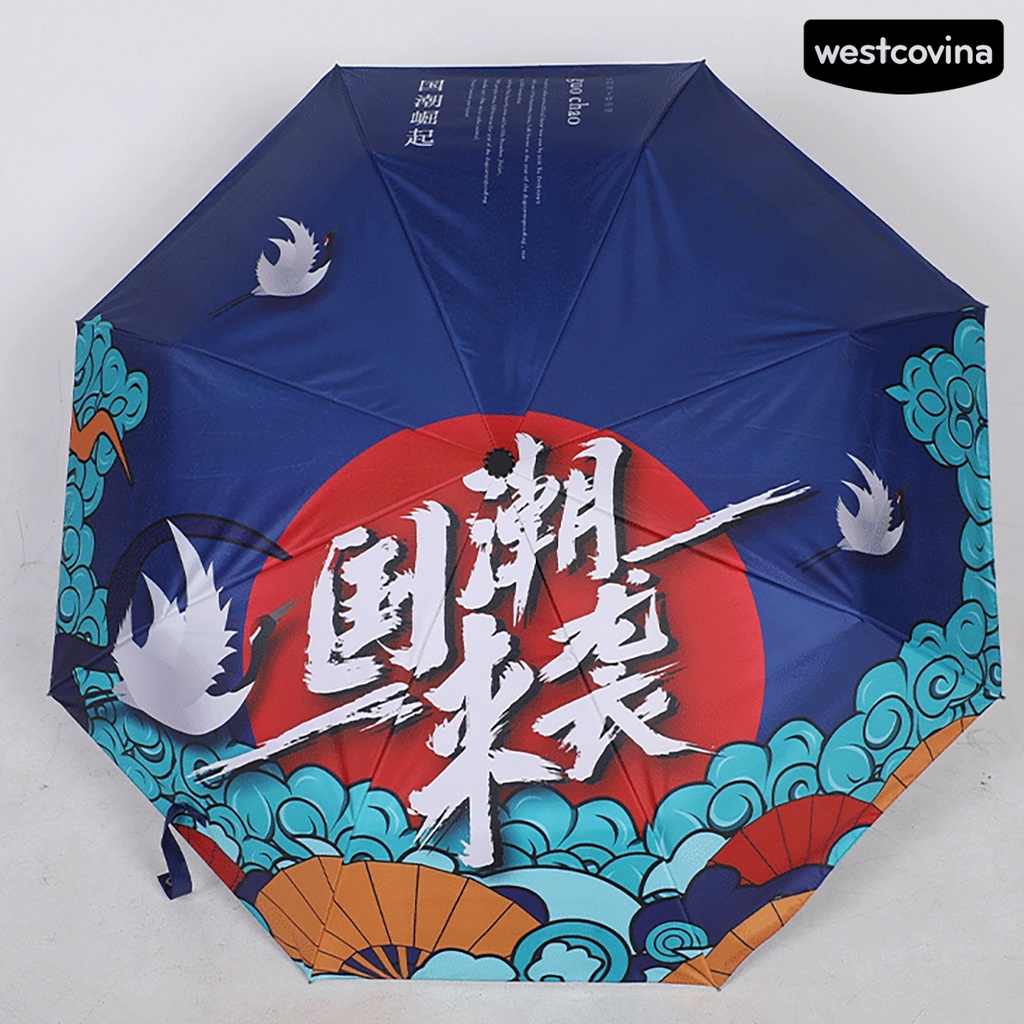 [COD]☁Dù Vải Gấp Tự Động Chống Rơi Phong Cách Trung Hoa