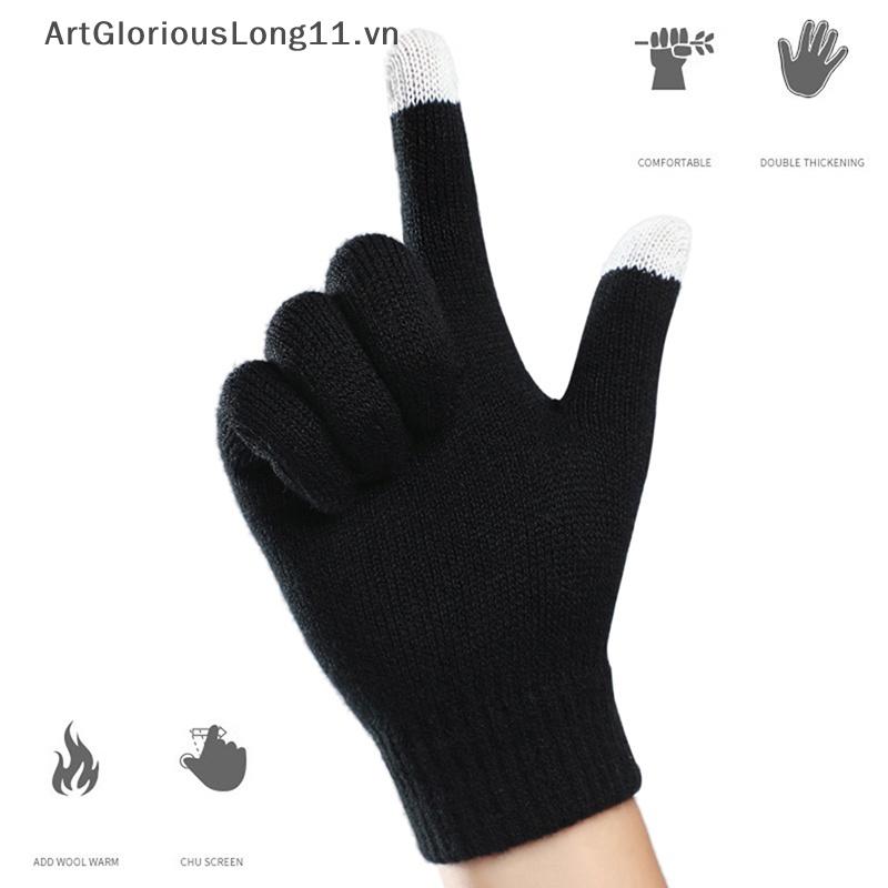 Găng Tay Dệt Kim Màu Sắc Trơn Chất Lượng Cao Có Thể Dùng Màn Hình Cảm Ứng