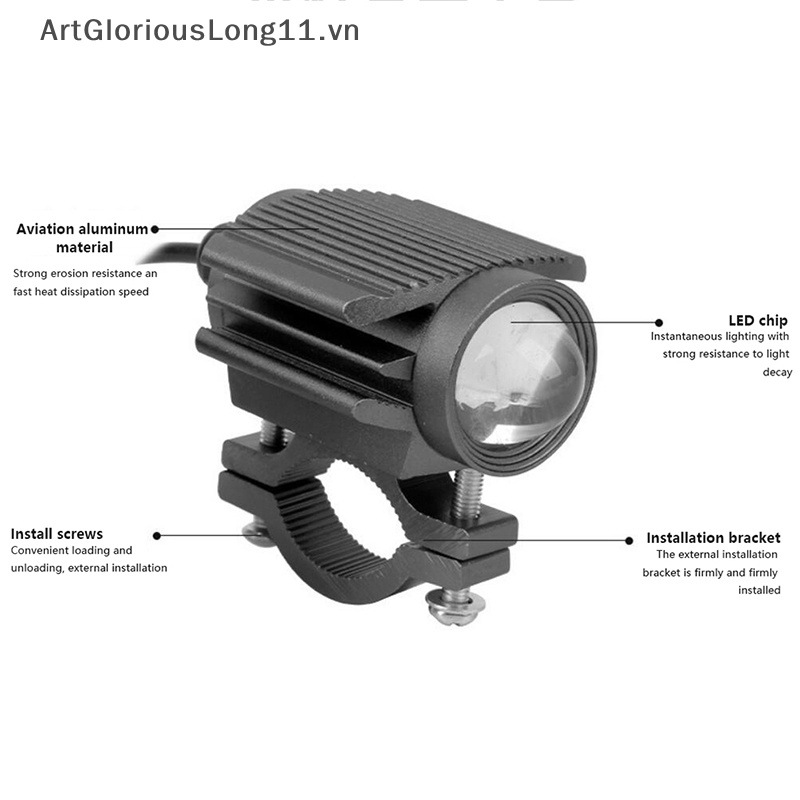 Set 1 / 2 Đèn Pha LED 9-85V Hai Màu Sắc Dành Cho Xe Mô Tô