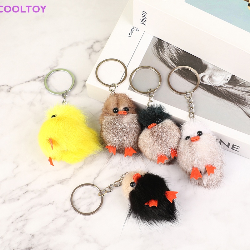 1 Móc Khóa Gà Lông Mềm Mại Thời Trang Cho Nữ