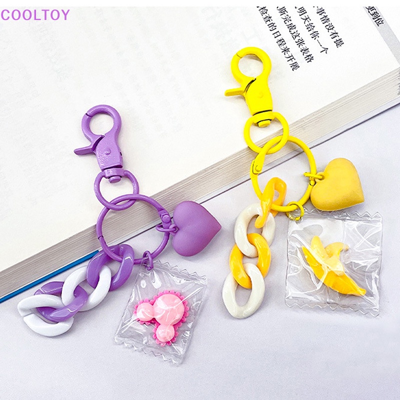 Móc Khóa Hình Trái Tim Màu Sắc Dễ Thương Cho Cặp Đôi