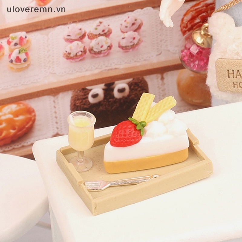 1 Bộ Đồ Dùng Trang Trí Nhà Búp Bê 1: 12 Hình Hộp Sữa / Bánh Kem / Dâu Tây Lắc Vòng Độc Đáo Xinh Xắn
