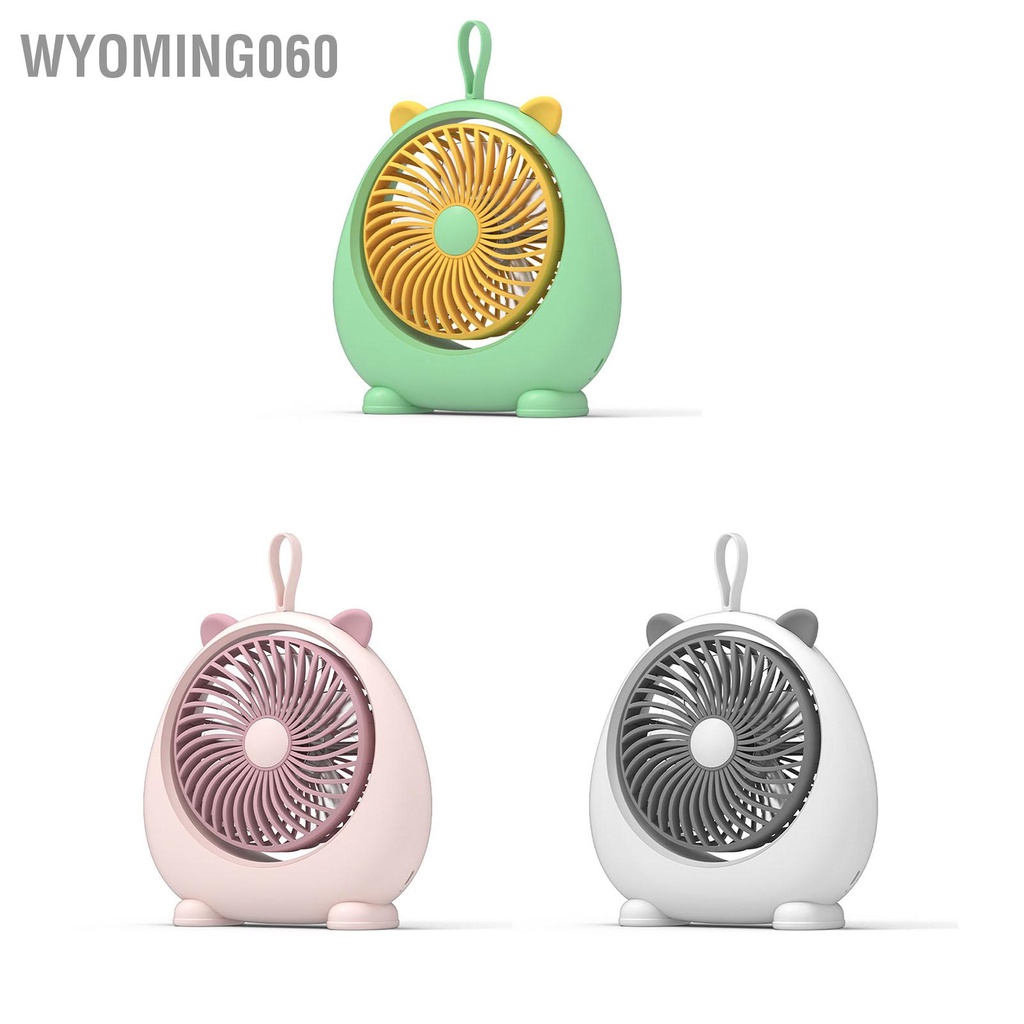 Wyoming060 Quạt Bàn Tai Mèo Dành Cho Sinh Viên Có Thể Điều Chỉnh 2 Cấp Độ Sạc USB Tích Không Khí Lớn Im Lặng Di Động Ngoài Trời