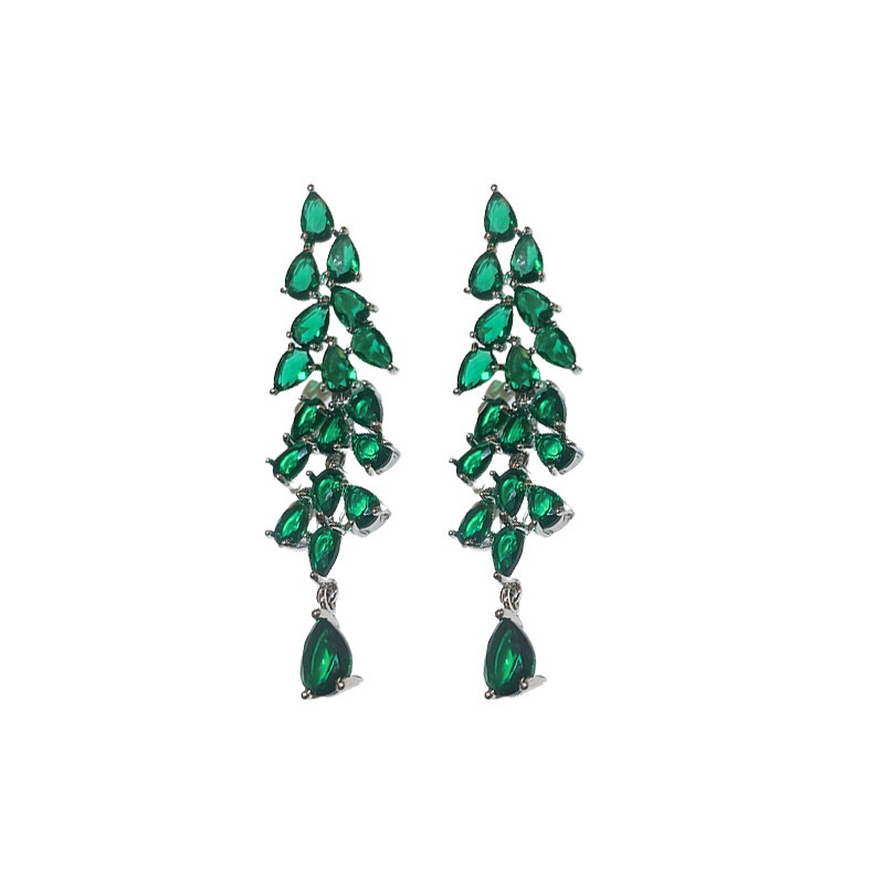 Bông Tai Mạ Bạc 925 Hình Giọt Nước Đính Kim Cương Phong Cách Nhật Hàn