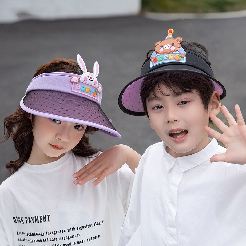 Mũ Chống Nắng Mùa Hè Thoáng Khí Hở Chóp Thay Đổi Màu Sắc Họa Tiết Hoạt Hình Chống Tia Cực Tím Cho Bé