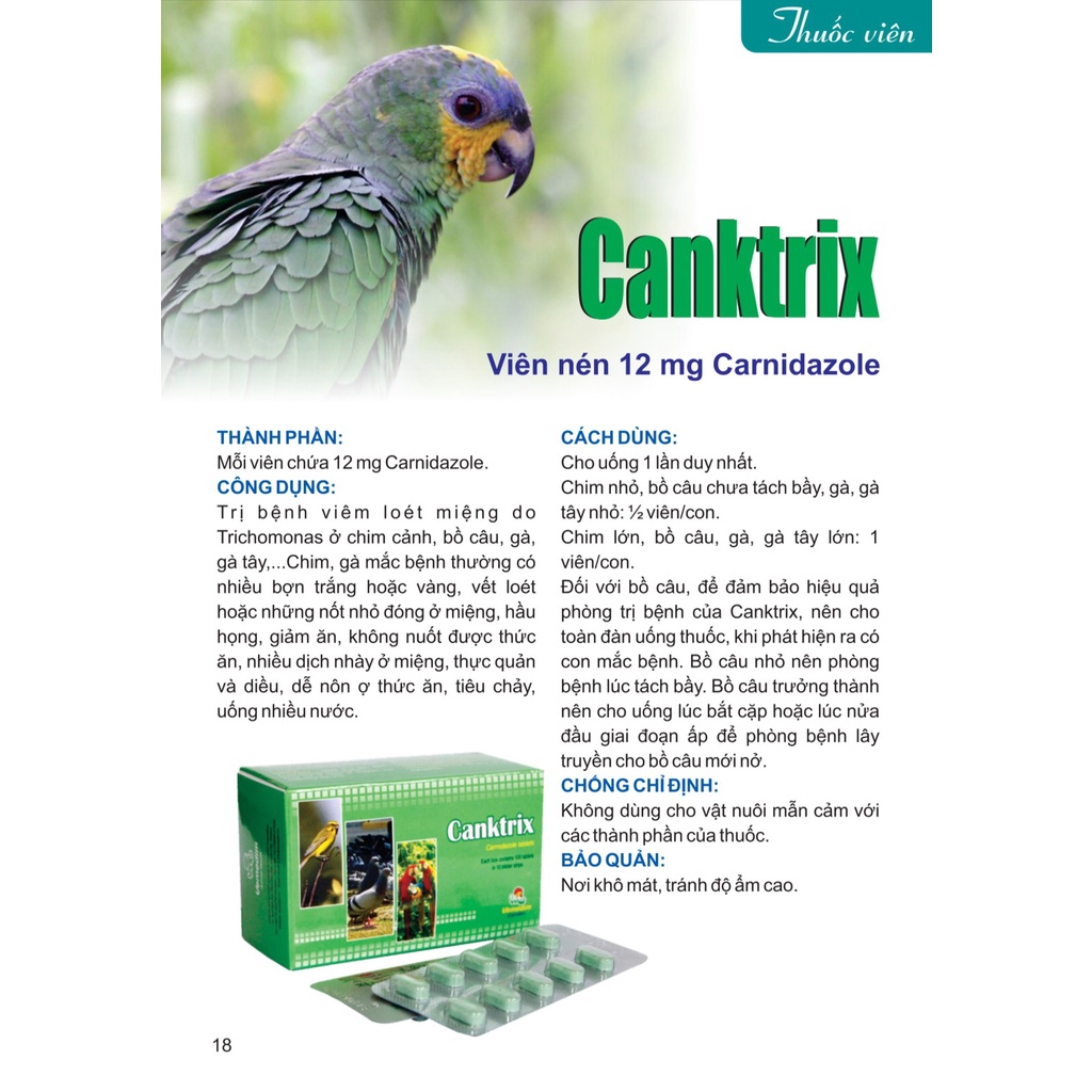 VEMEDIM Canktrix Giúp Gà Đá, Chim Cảnh, Bồ Câu Hết Đẹn Miệng, Viêm Loét Miệng