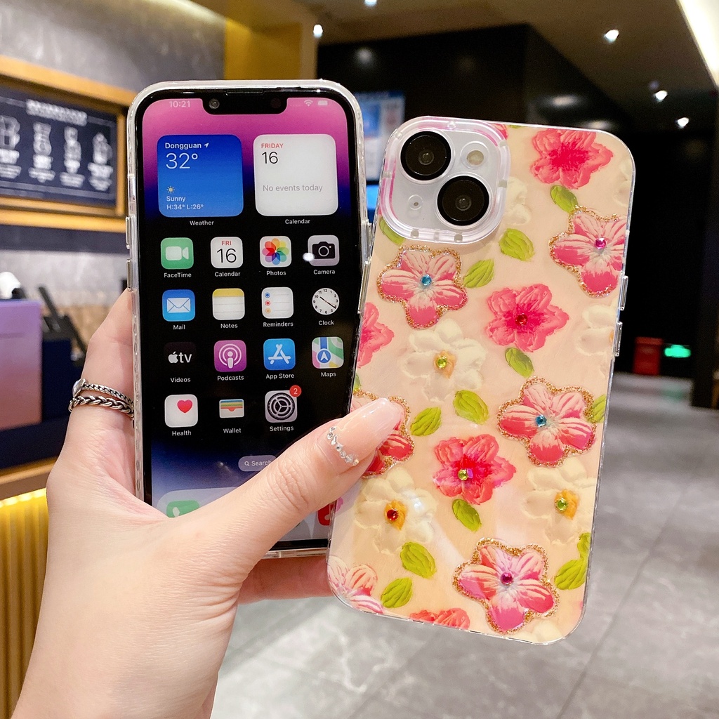 Ốp Điện Thoại TPU Chống Sốc Họa Tiết Tranh Sơn Dầu Cho IPhone 14 13 12 11 Pro Max