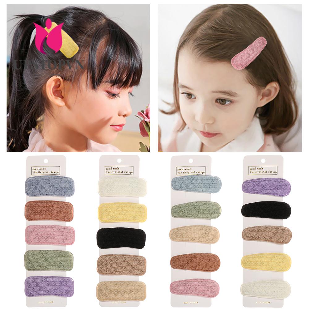 Set 5 Kẹp Tóc Len Màu Sắc Ngọt Ngào Thời Trang Thu Đông