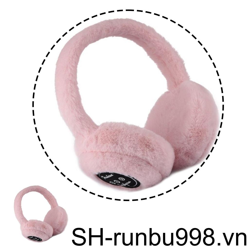 Tai Nghe Chụp Tai Lông Xù Mềm Mại Giữ Ấm Tích Hợp Bluetooth