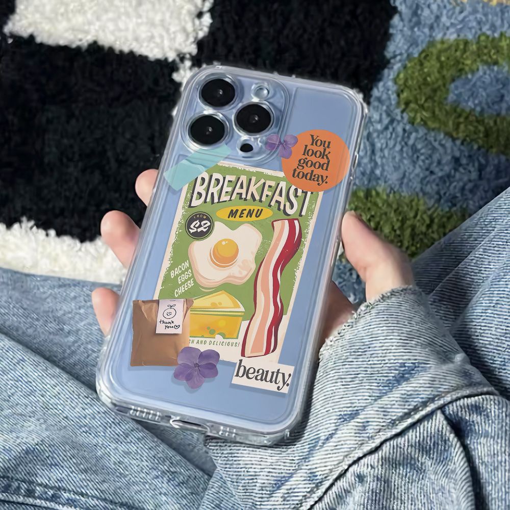 ✅Ốp Điện Thoại Dẻo Họa Tiết Hoa &amp; Trứng Dễ Thương Chống Sốc Cho Iphone maxplus78 13iPhone12 11 14Pro6In OGK0